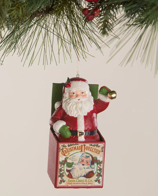 Santa in the Box Ornament