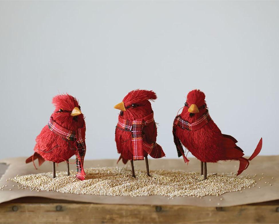 Christmas Cardinals with Scarfs