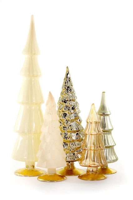 Gold & Cream Candy Glass Trees, Large