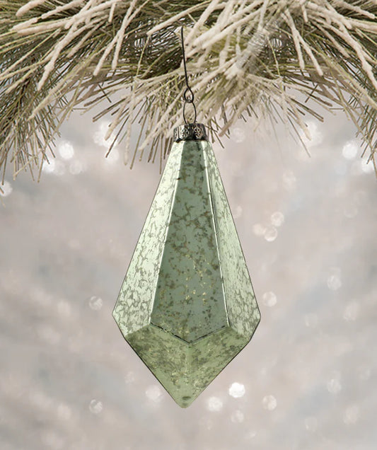 Aqua Geometric Teardrop Ornament