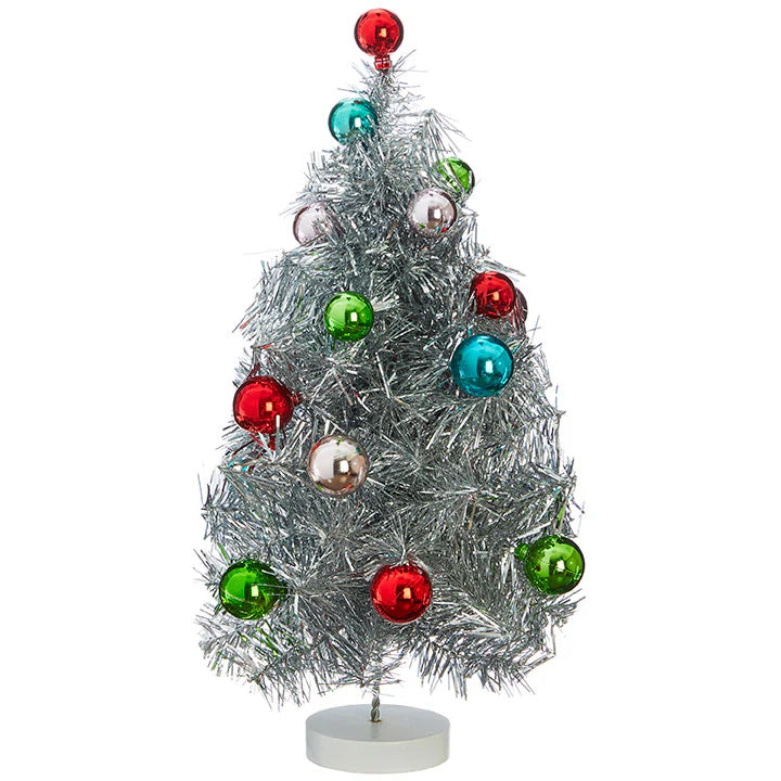 Tinsel Tree with Ball Ornaments