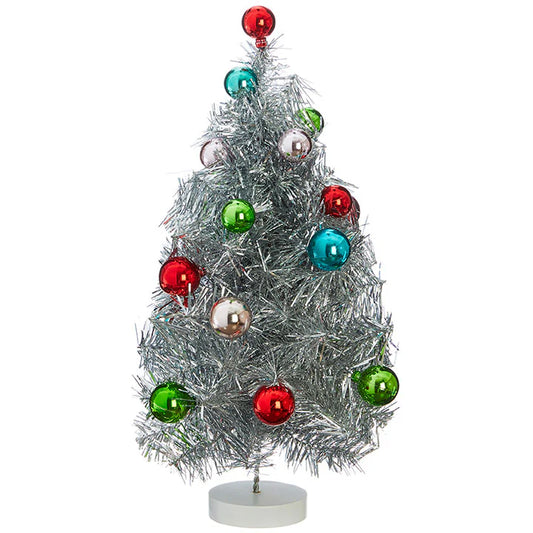Tinsel Tree with Ball Ornaments