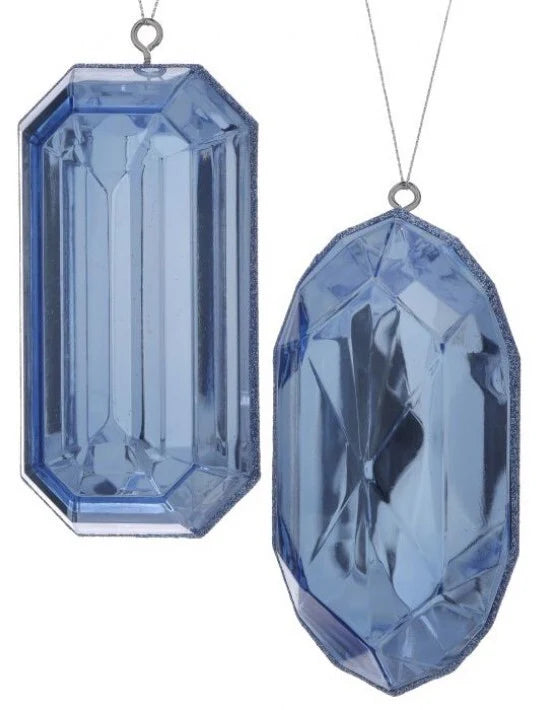 Light Blue Jewel Ornaments, 5"