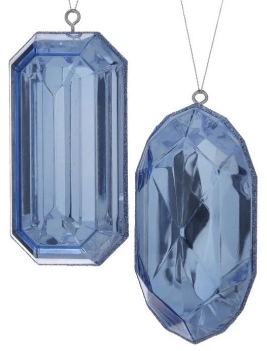 Light Blue Jewel Ornaments, 5"