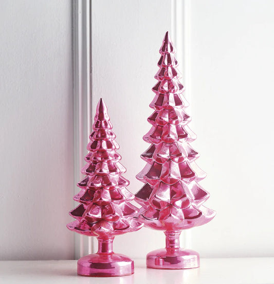 Metallic Pink Glass Trees