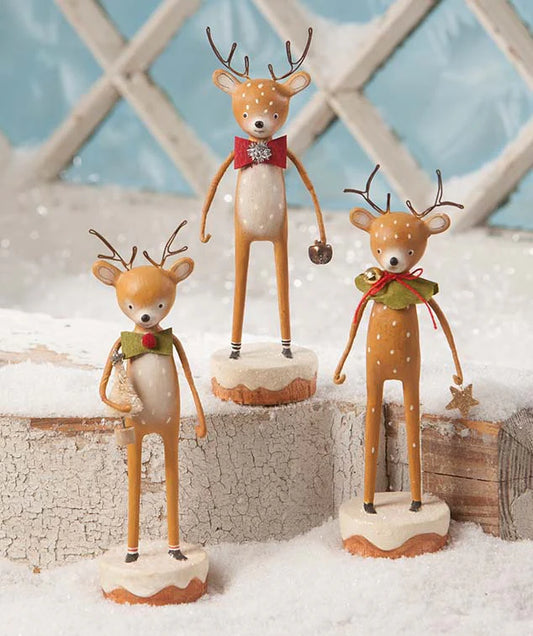 Dasher, Dancer and Prancer Reindeer Figurines