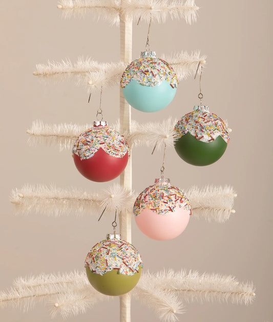 Cupcake Glass Ball Ornaments