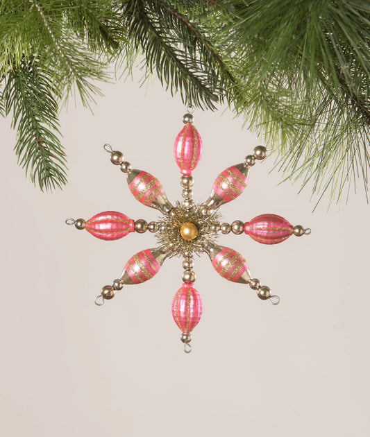 Hot Pink Starburst Ornaments, Set of 6