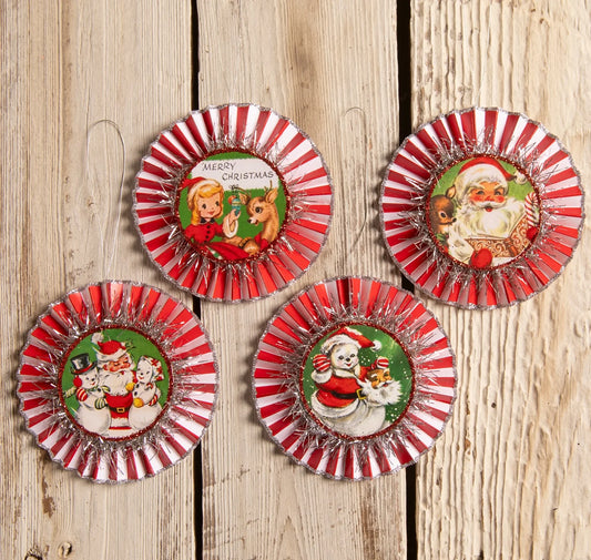 Retro Christmas Rosette Ornaments