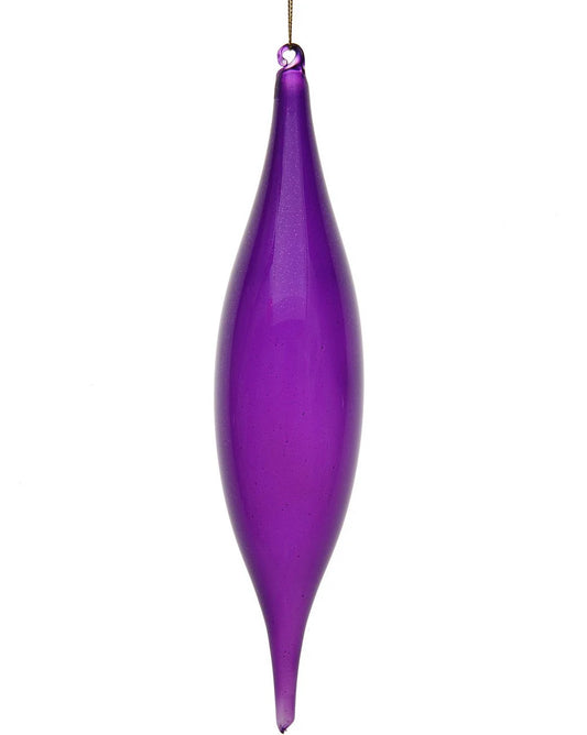 Jim Marvin Purple Glitter Bubblegum Glass Finial Ornaments