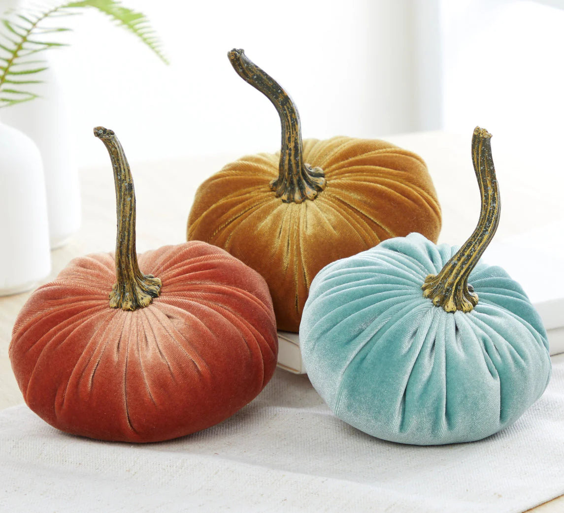 Velvet Pumpkin, Teal Blue