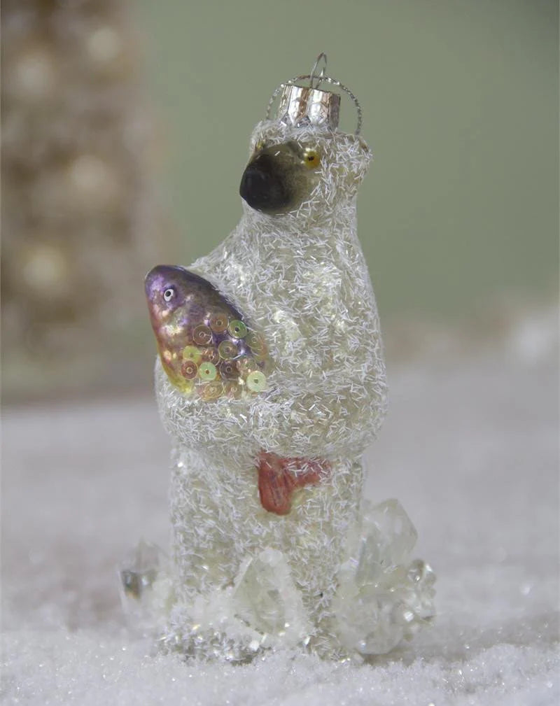 Great Catch Polar Bear with Fish Ornament