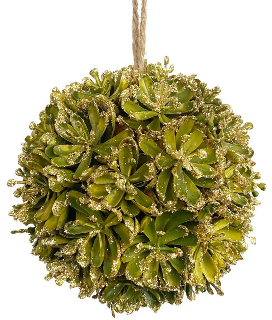 Succulent Seed Pod Orb Ornament, Green