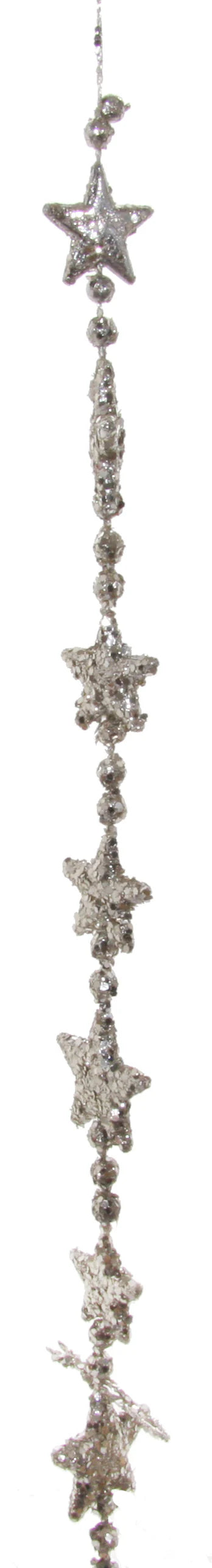 Silver Glitter Star Garland