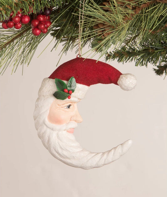 Santa Moon Ornament