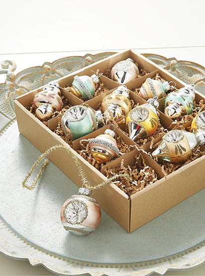 Vintage Pastel Glass Ornaments