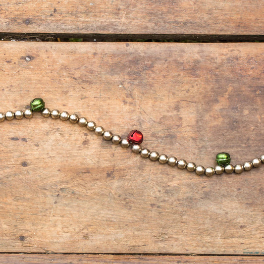 Jingle Bell Garland, Red, Green & Silver