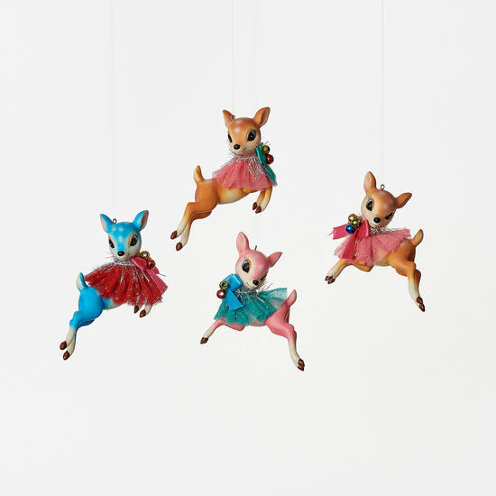 Retro Leaping Deer Ornaments