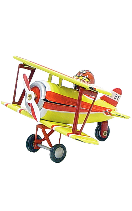 Tin Toy Biplane Reproduction Ornament