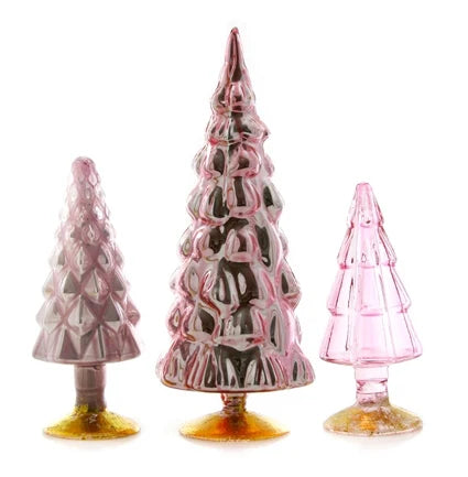 Rose Pink Candy Glass Trees