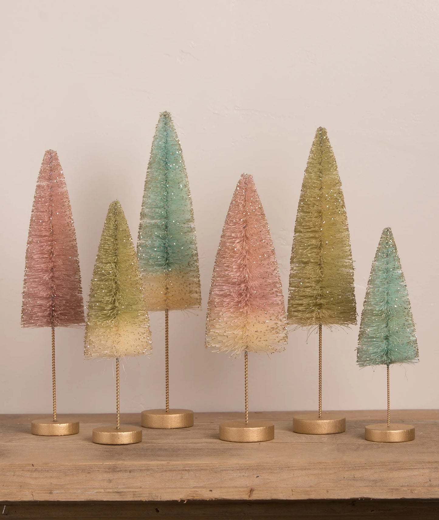 Pastel Bottle Brush Trees with Long Stems