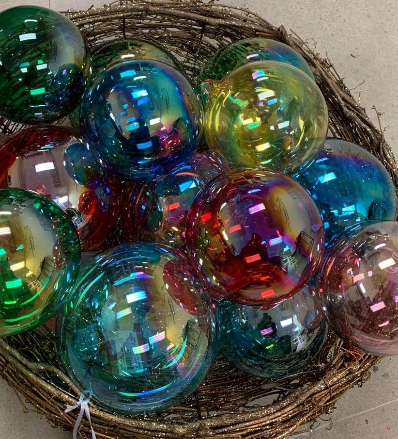 Jim Marvin Mango Yellow Bottle Glass Ball Ornaments