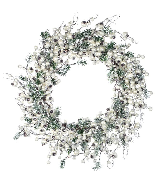 Snowy Pearl Crabapple and Boxwood Wreath