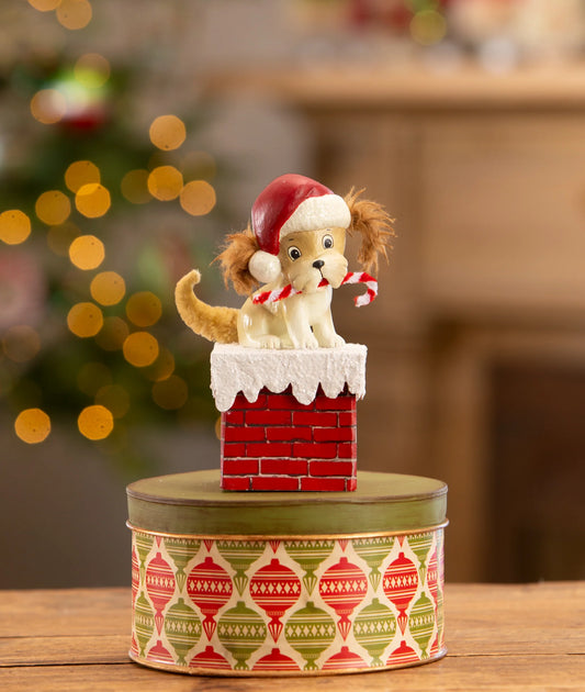 Christmas Puppy on Chimney Box