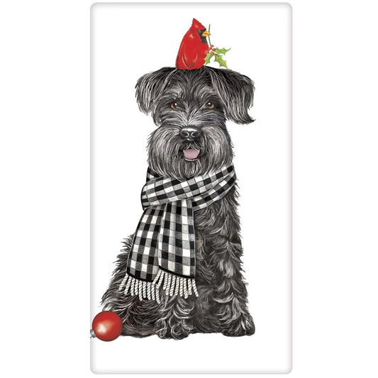 Schnauzer with Cardinal Flour Sack Towel