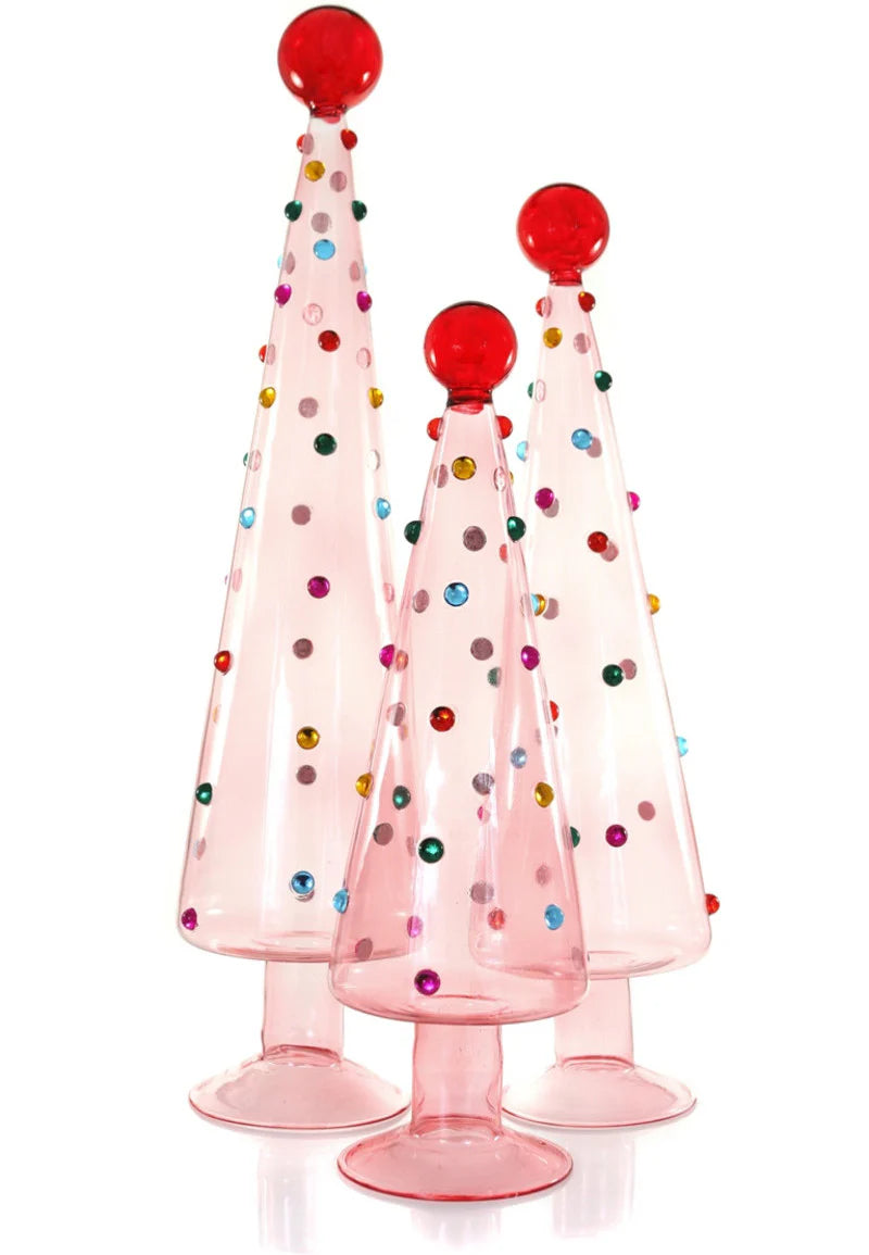 Mod Pink Glass Trees