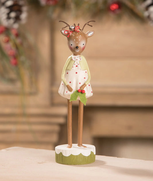 Reindeer with Holly Figurine