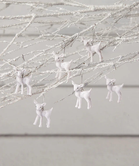 Mini White Deer Ornaments
