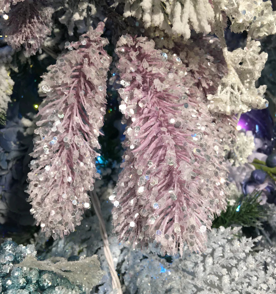 Lavender Snowy Pine Picks