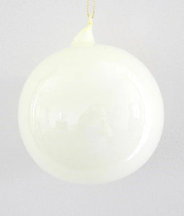 Jim Marvin Ivory Bubblegum Glass Ornaments, 3"