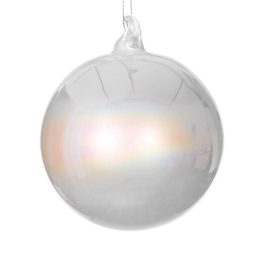 Jim Marvin Ivory Pearl Glass Ball Ornaments, Set of 6