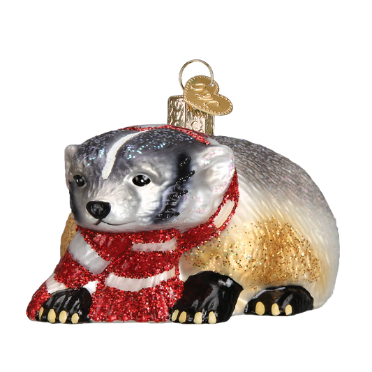 Badger with Scarf Ornament