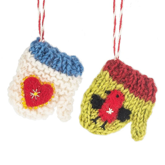 Heartfelt Knit Mitten Ornaments