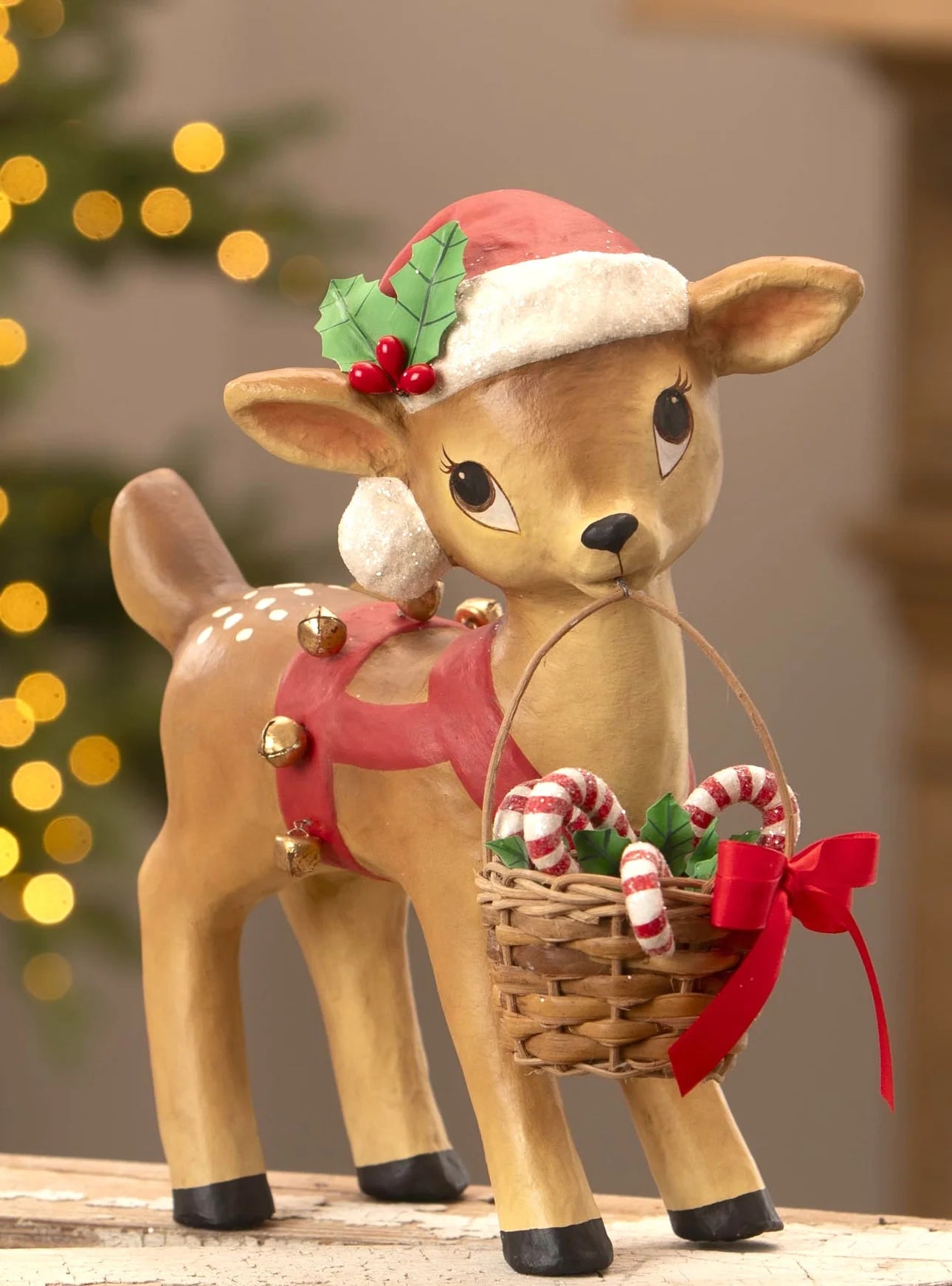 Reindeer Carrying Basket of Candy Canes