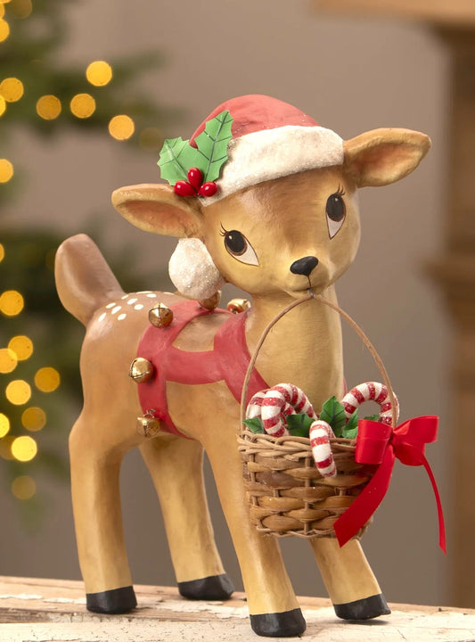 Reindeer Carrying Basket of Candy Canes