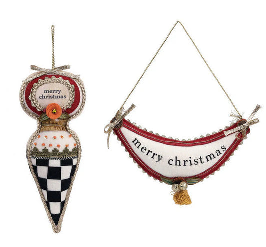 Lenae Mae Merry Christmas Fabric Ornaments