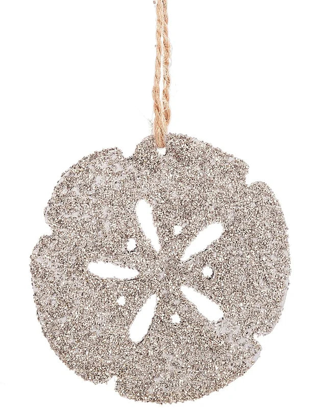 Glittered Sand Dollar Silhouette Ornament
