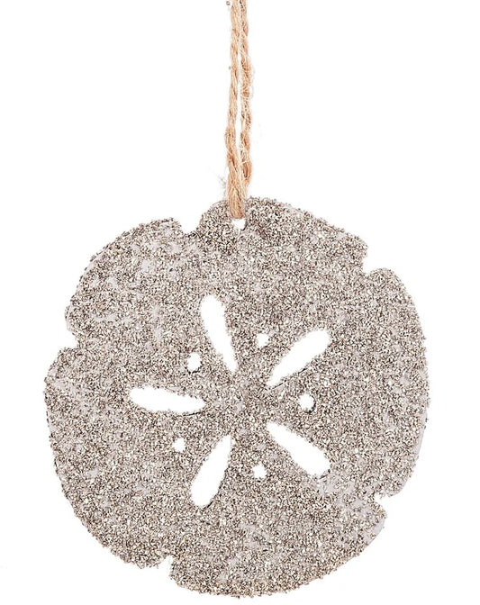 Glittered Sand Dollar Silhouette Ornament