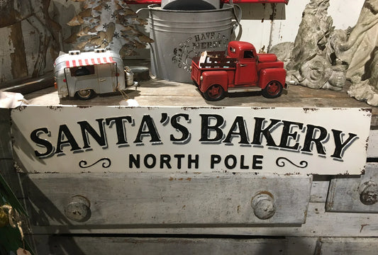 Santa's Bakery North Pole Metal Sign
