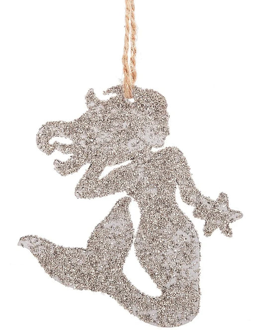 Glittered Mermaid Silhouette Ornament
