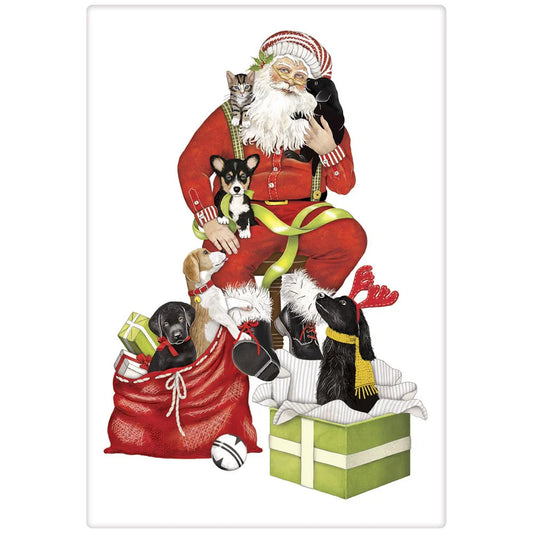 Santas Precious Pets Flour Sack Towel