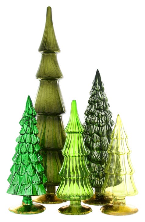 Green Candy Glass Trees, Large