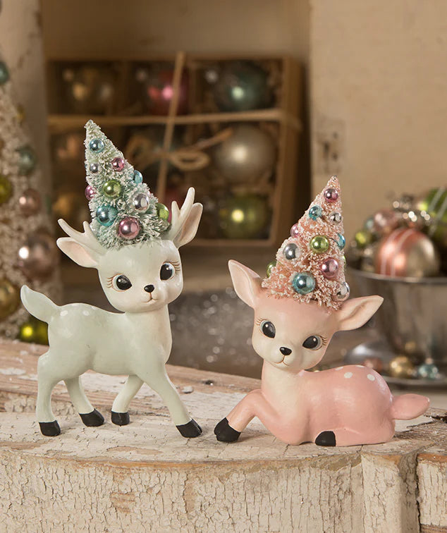 Pastel Reindeer with Trees
