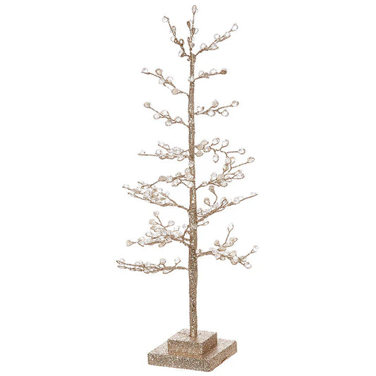 Gold Glittered Tree With Jewels