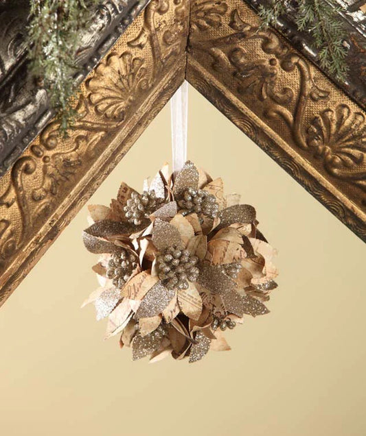 Poinsettia Kissing Ball Ornament