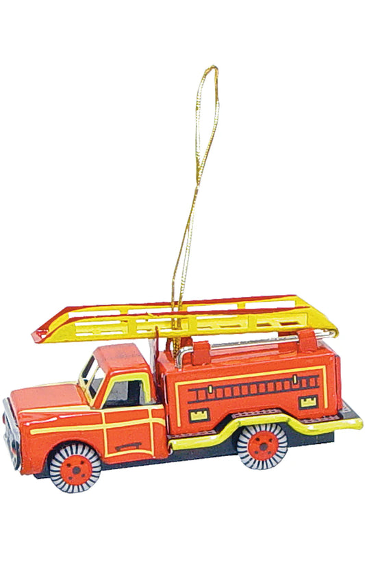 Fire Truck Tin Toy Reproduction Ornament
